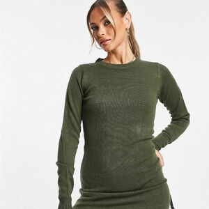 NWT ASOS Brave Soul Grungy Crew Neck Sweater Dress Size 8